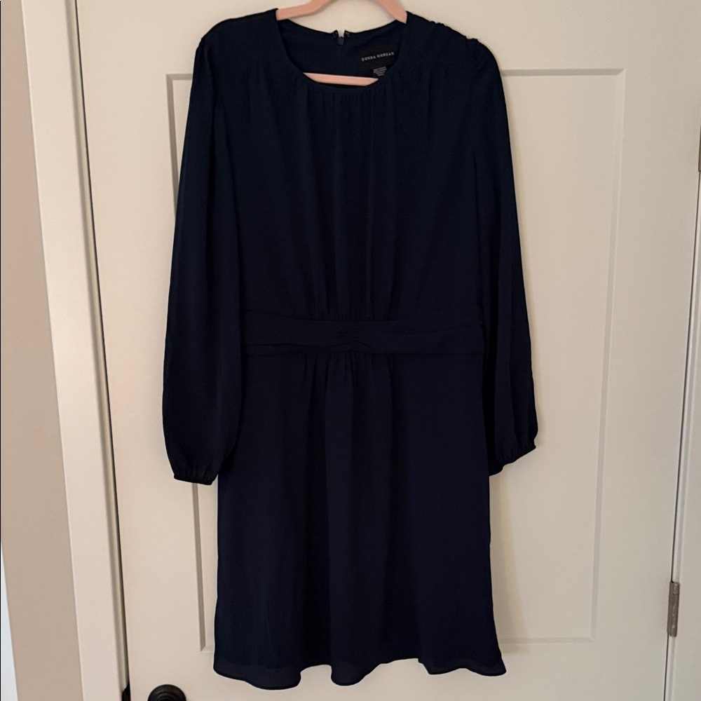 Donna Morgan Midnight Blue Long Sleeve Dress
